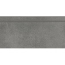Concrete Graphite Engraved Stair сходинка 29,7×59,7×0,8 см, Cerrad